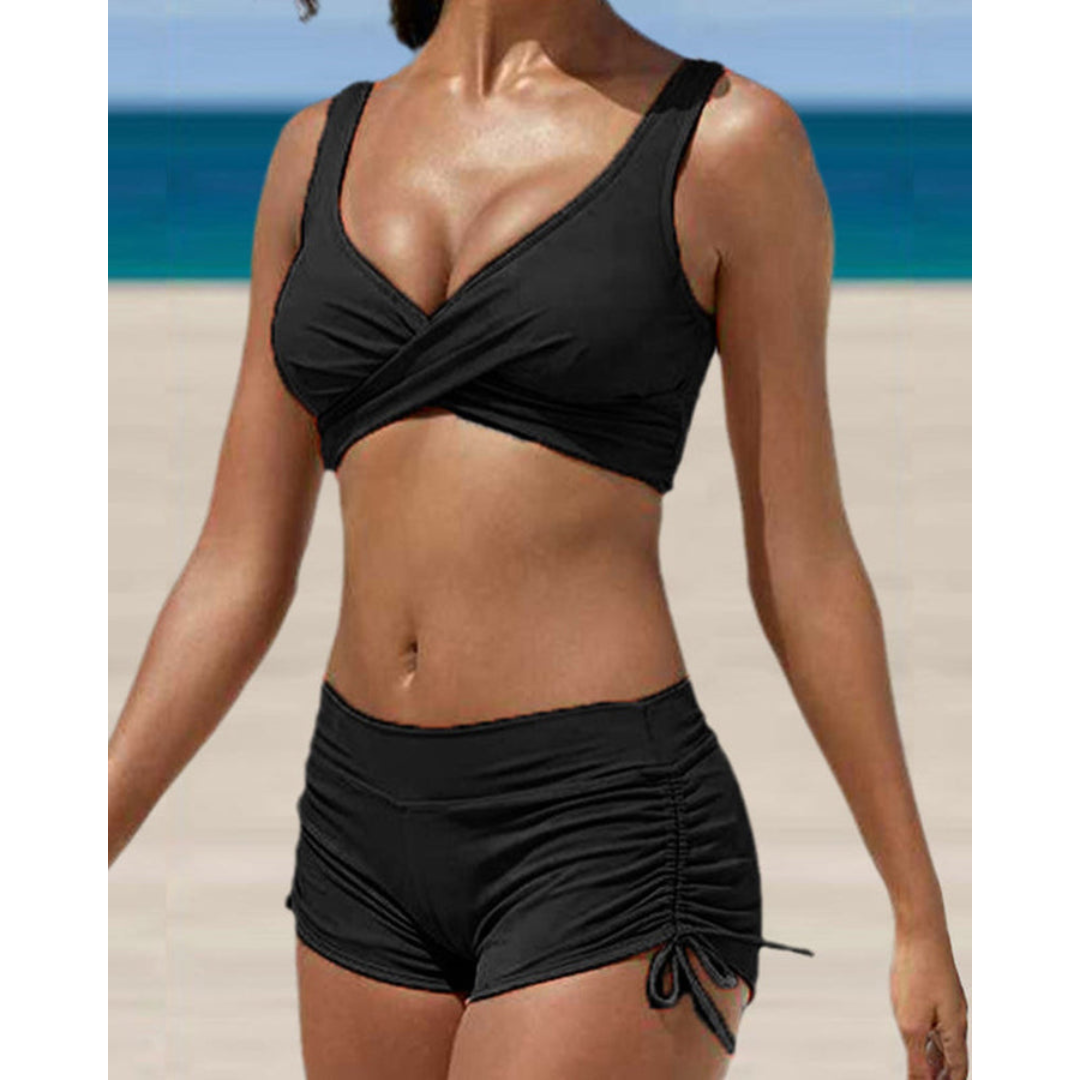 Women Bikini Set | Wide Strap Wrap Top & Shorts