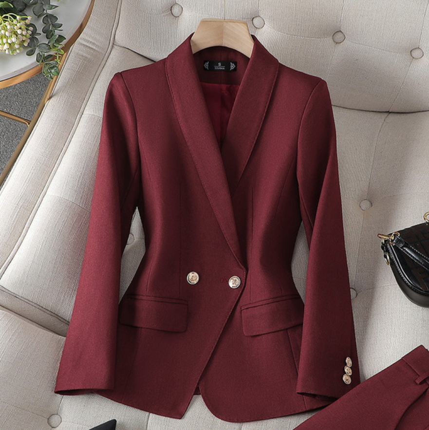 Women Blazer | Tailored cut with matching straight-leg trousers