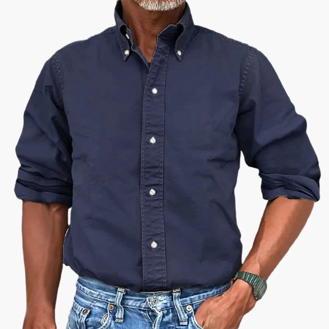 Men Shirt | Button-down collar with full-length button fastening