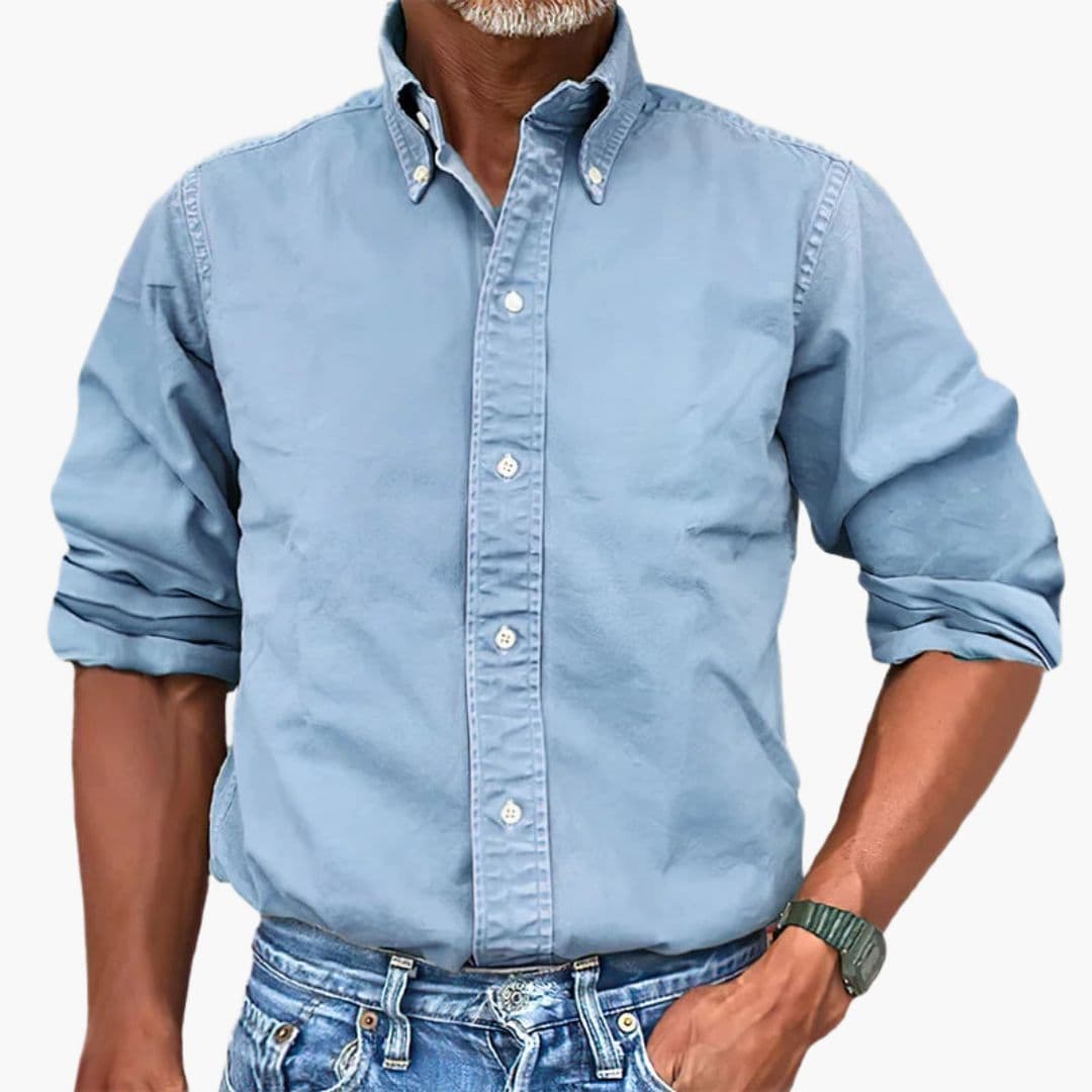 Men Shirt | Button-down collar with full-length button fastening
