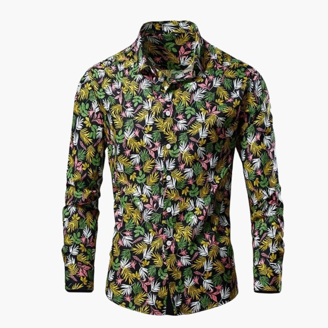 Men Shirt | Long Sleeve with Floral Print and Button Front
