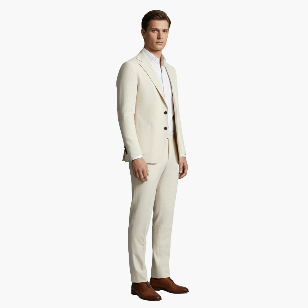 Men Blazer | Notch Lapel with Button Closure and Flap Pockets