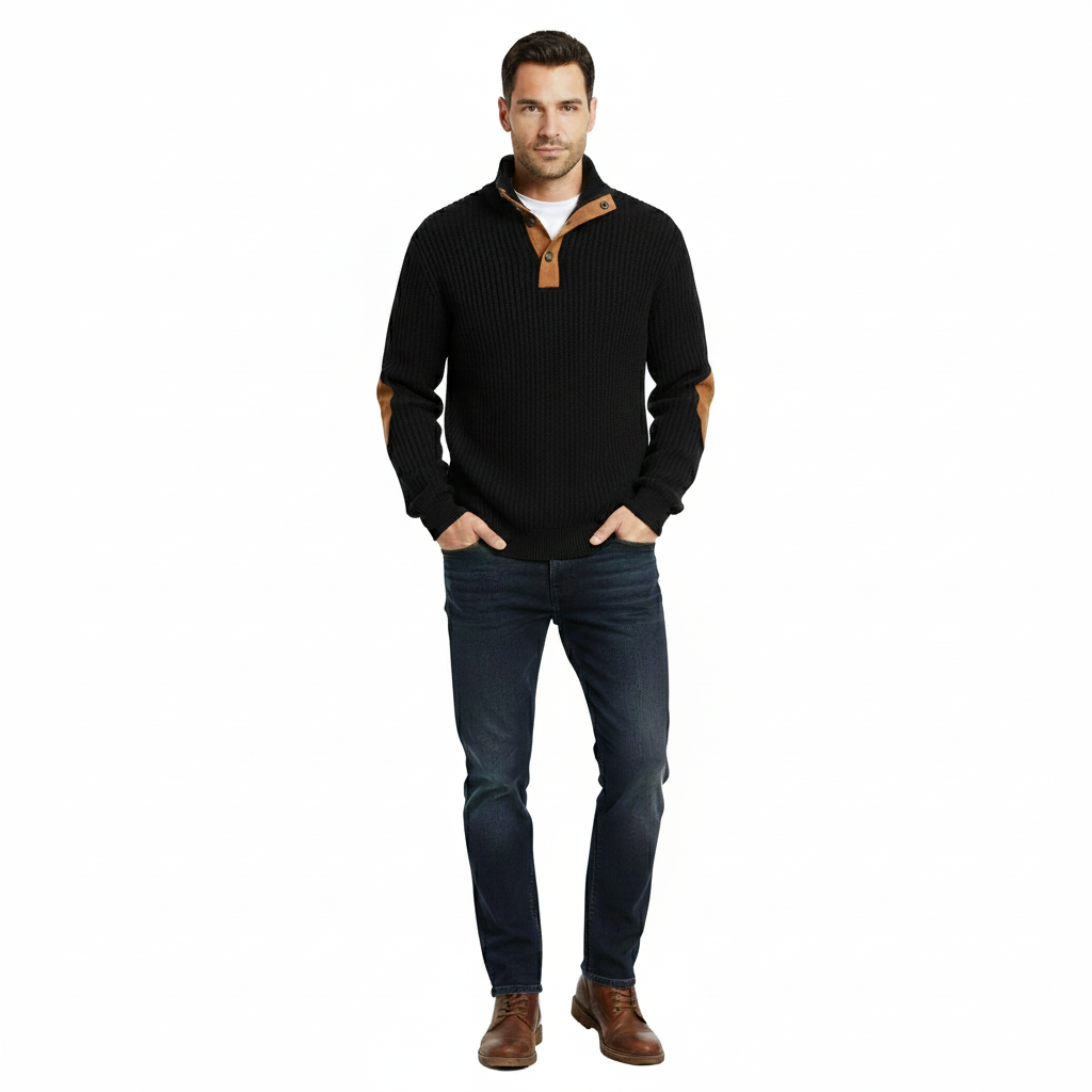 Men’s Knit Sweater | Ribbed Construction