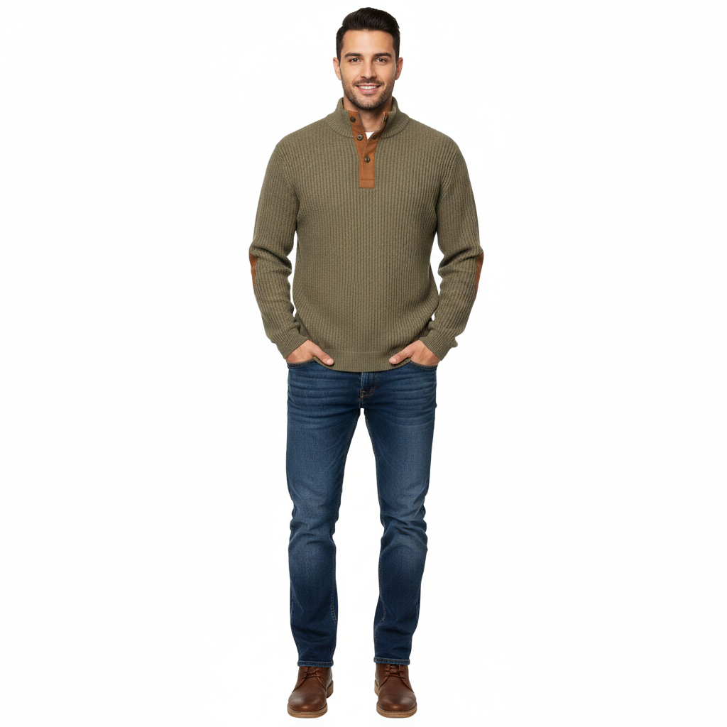 Men’s Knit Sweater | Ribbed Construction