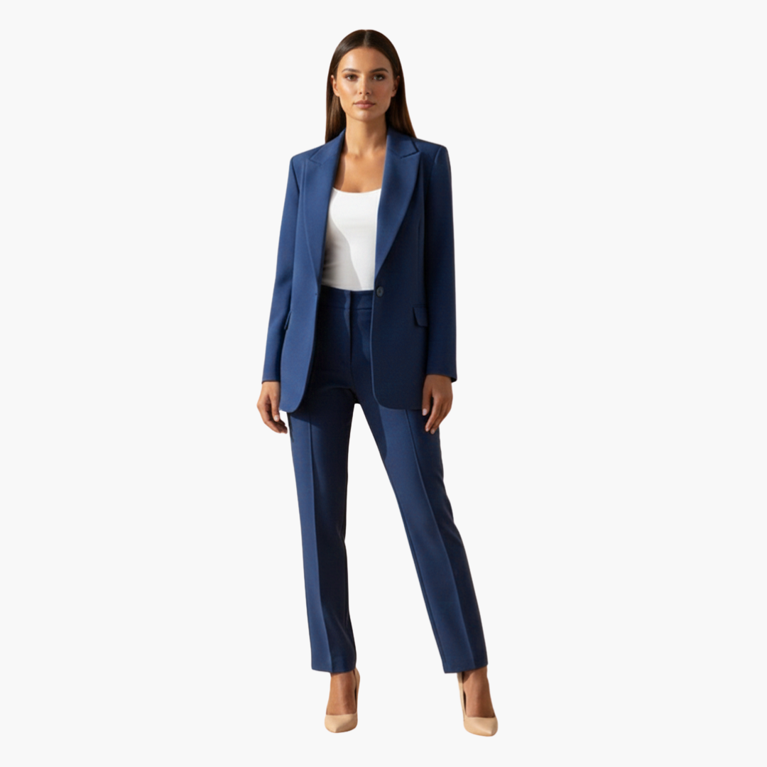 Women Blazer | Notch Lapel with Single-Button Front Closure
