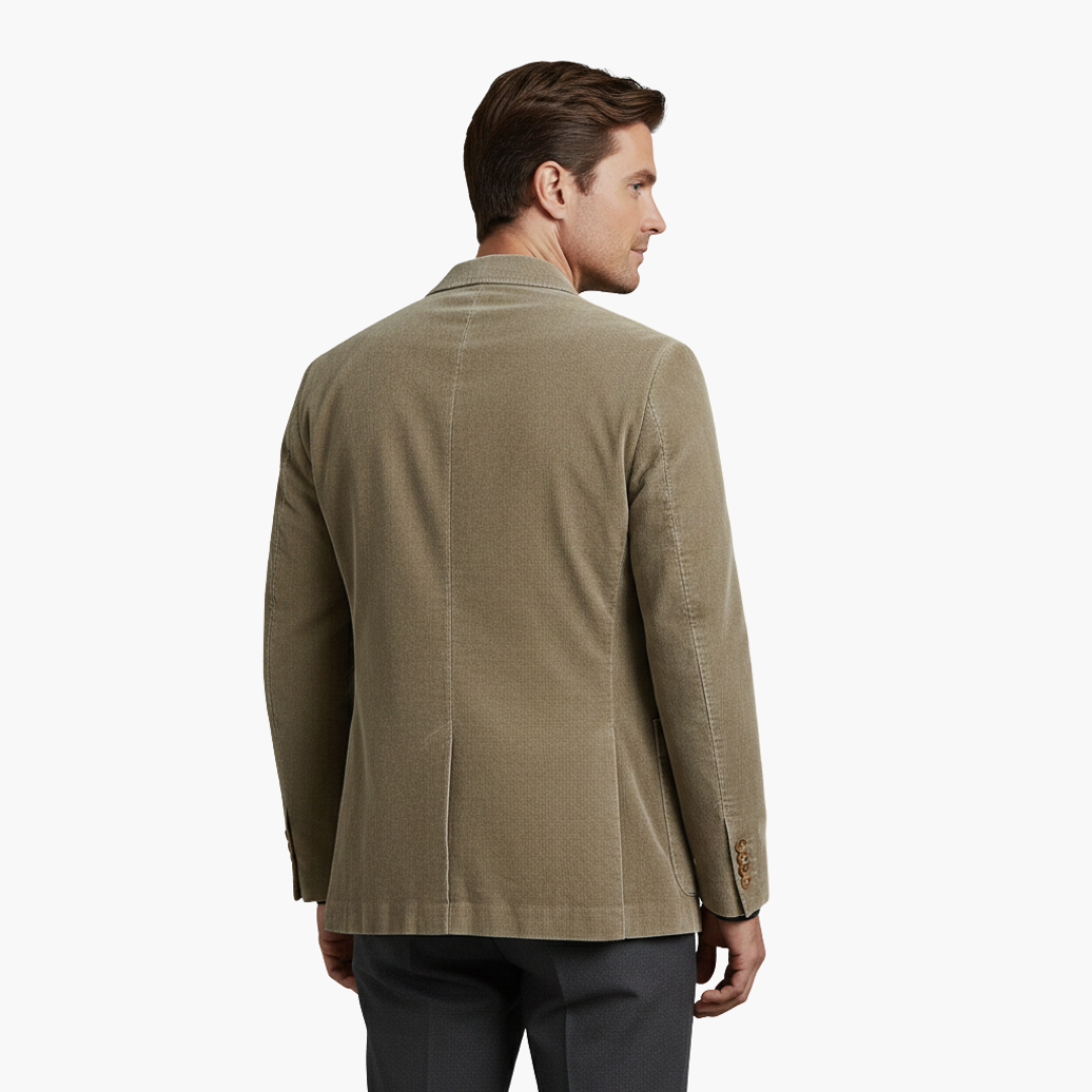 Men Blazer | Notched Lapel with Two-Button Front Closure