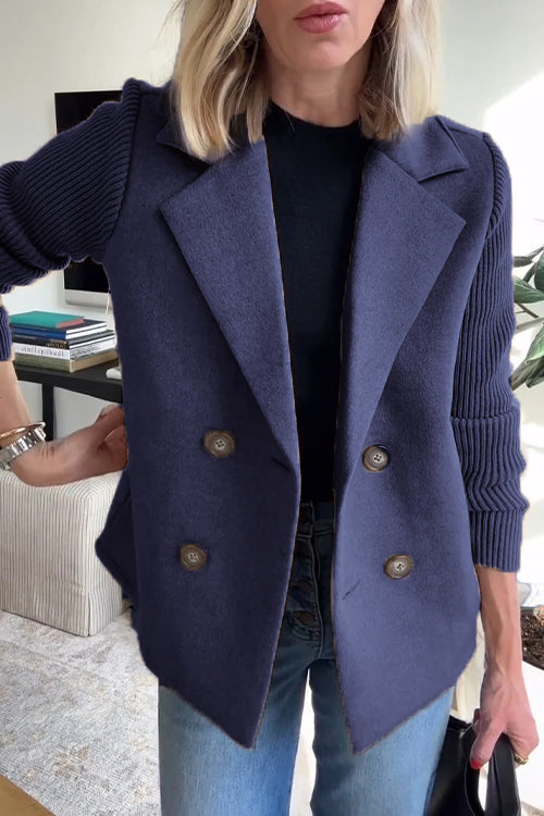 Knit Double Breasted Blazer for Women | Smart Casual All Season