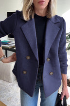 Knit Double Breasted Blazer for Women | Smart Casual All Season
