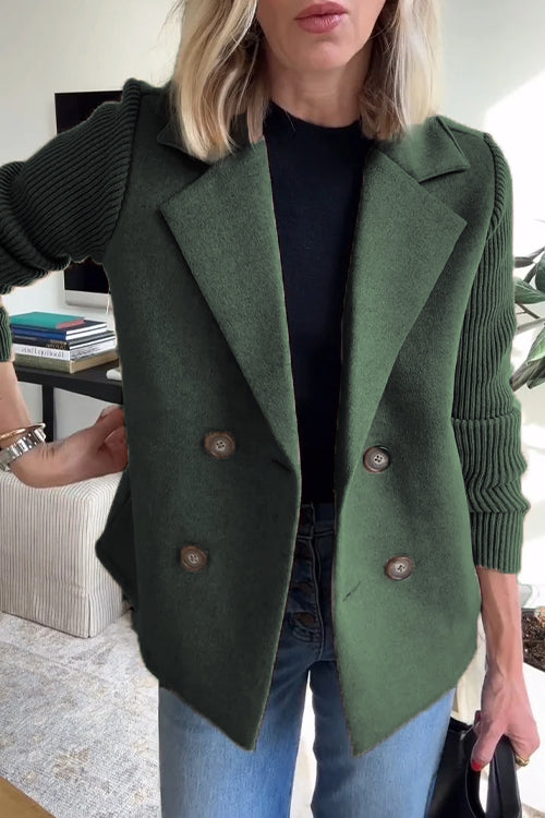 Knit Double Breasted Blazer for Women | Smart Casual All Season