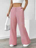 Striped Wide Flare Trousers for Women | Beach Summer