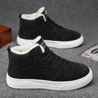 Plush Lined High Top Lace Up Trainers for Men | Cushioned Winter Walking