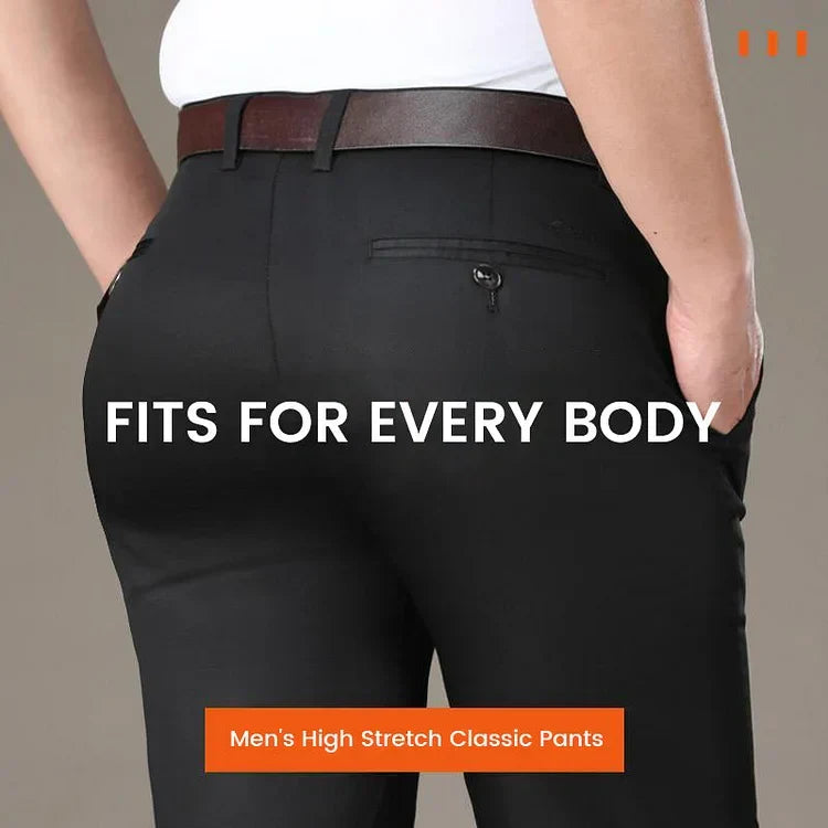 Stretch Loose Fit Trousers with Elastic Waist for Men | Work and Casual Wear