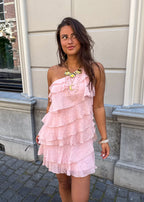 Asymmetric Ruffle Mini Dress for Women | Single Shoulder Strap Summer