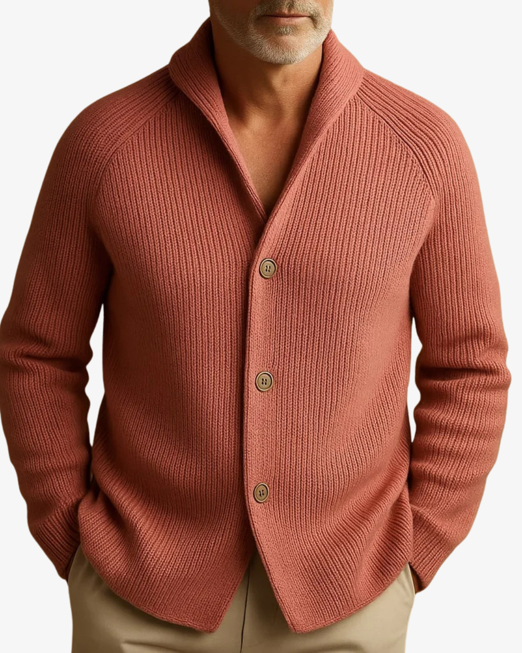 Knit Tailored Fit Button Front Cardigan for Men | Smart Casual Workwear