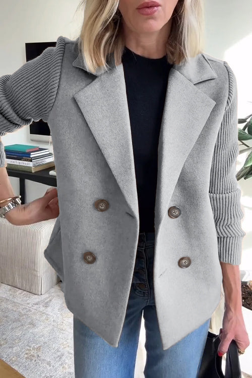 Knit Double Breasted Blazer for Women | Smart Casual All Season