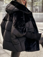 Plush Hooded Jacket for Women | Fleece Lined Winter Coat