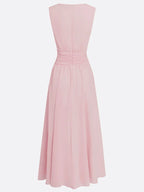 Sleeveless Ruched A-Line Chiffon Maxi Dress for Women | Wedding Guest