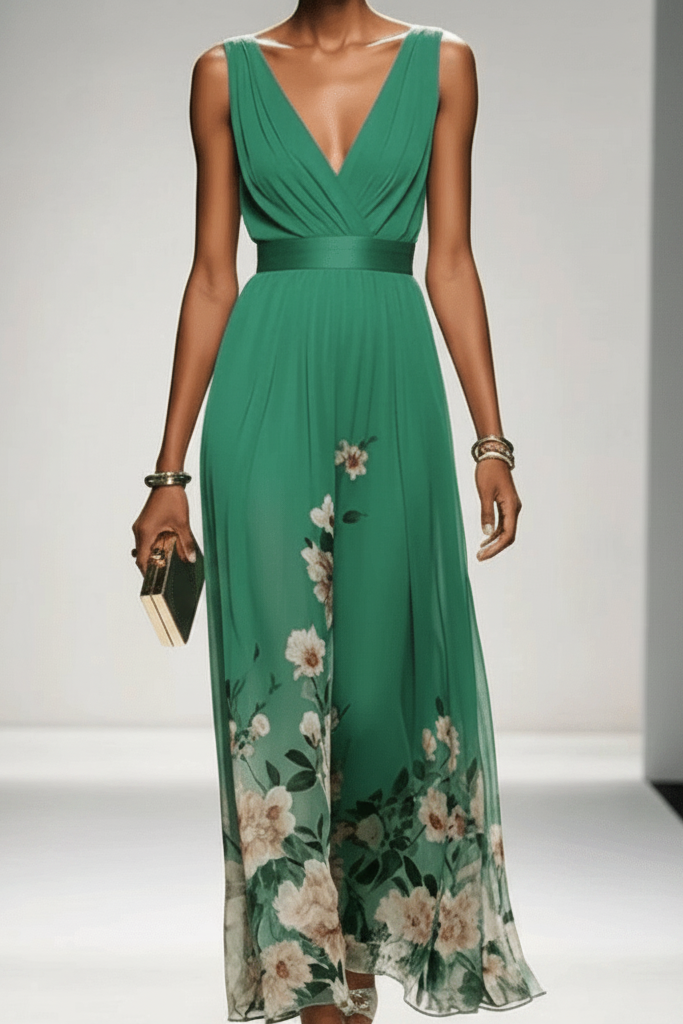 Floral Print Maxi Dress for Women | Lightweight Summer Occasion