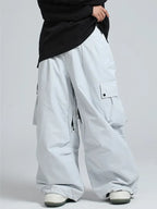 Baggy Wide Leg Cargo Snowboard Trousers for Men | Loose Fit Winter Sports Style