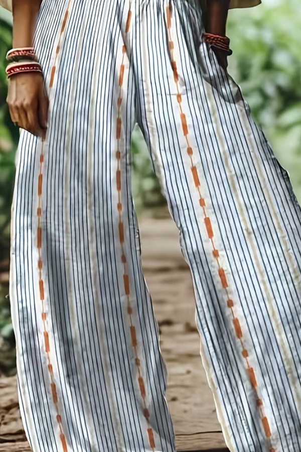 Floral Print Cropped Wide Leg Trousers for Women