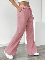 Striped Wide Flare Trousers for Women | Beach Summer