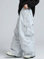 Baggy Wide Leg Cargo Snowboard Trousers for Men | Loose Fit Winter Sports Style