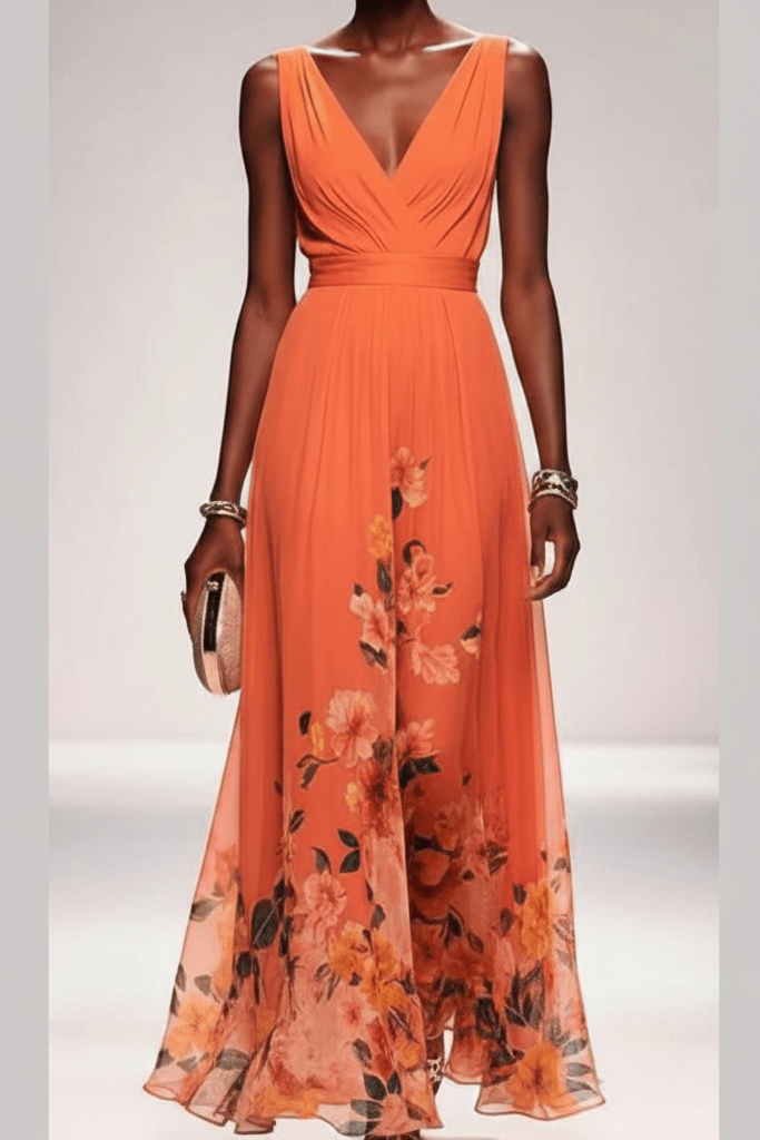 Floral Print Maxi Dress for Women | Lightweight Summer Occasion