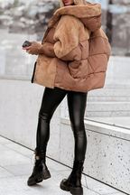 Plush Hooded Jacket for Women | Fleece Lined Winter Coat
