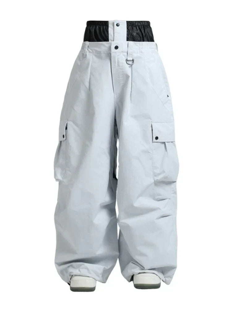 Baggy Wide Leg Cargo Snowboard Trousers for Men | Loose Fit Winter Sports Style