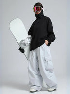 Baggy Wide Leg Cargo Snowboard Trousers for Men | Loose Fit Winter Sports Style