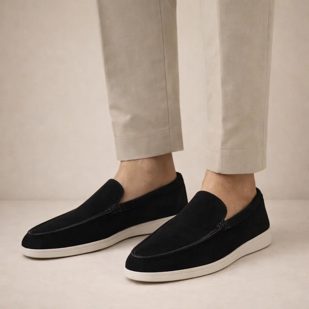 Leather Slip-On Loafers for Men Regular Fit Low Shaft