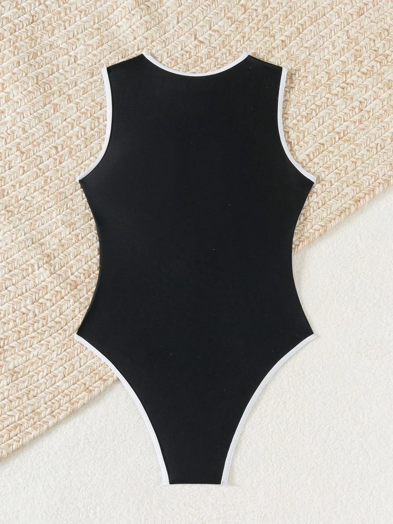 Women Swimsuit | Sleeveless with front zipper and high neckline