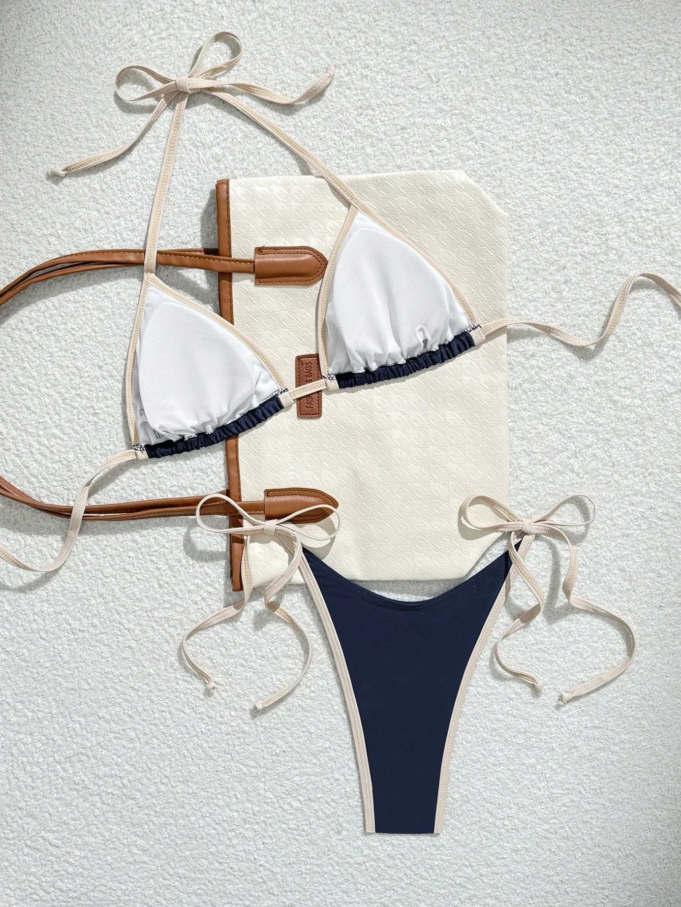 Women Bikini Set | Triangle halter with contrast trim
