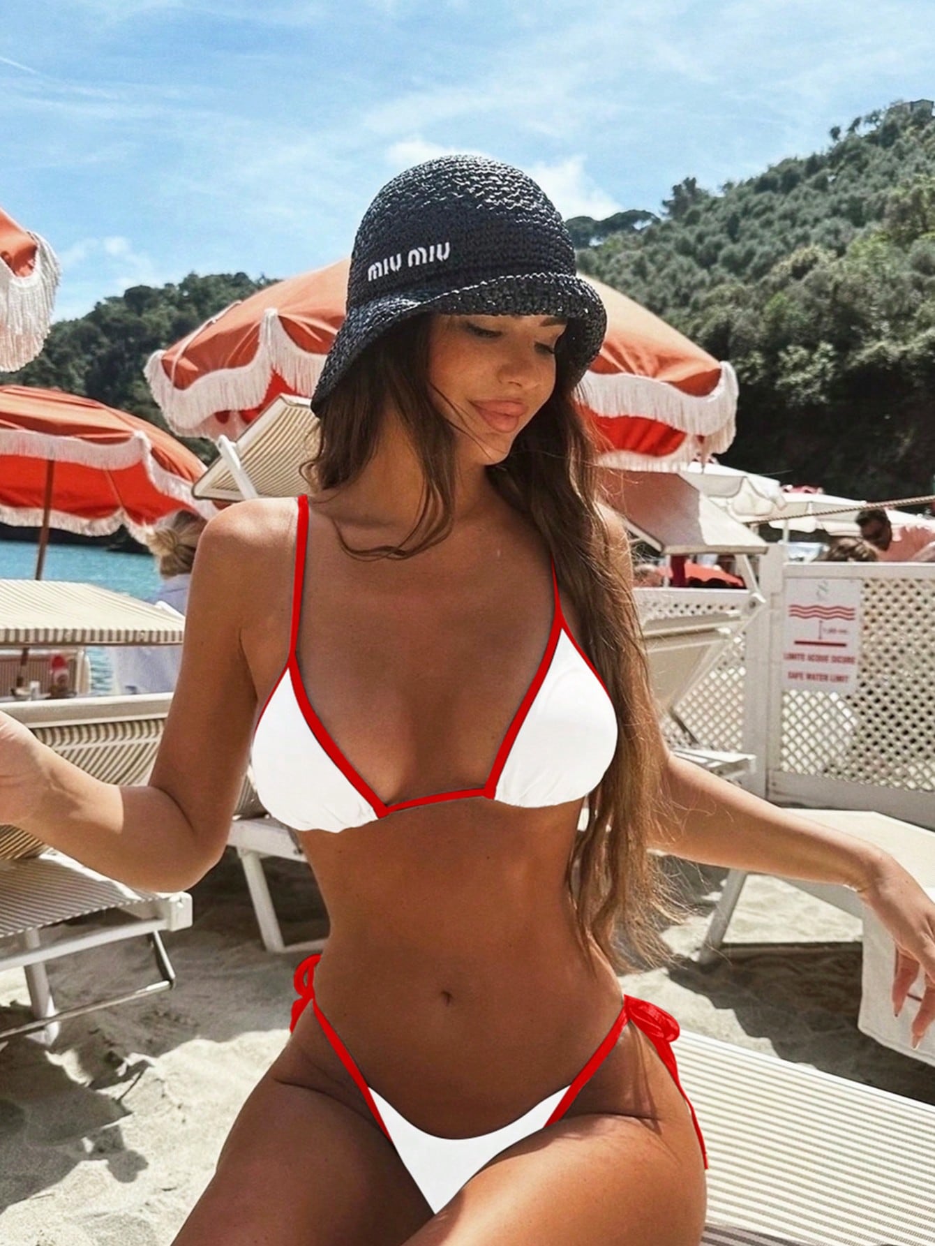 Women Bikini Set | Triangle halter with contrast trim