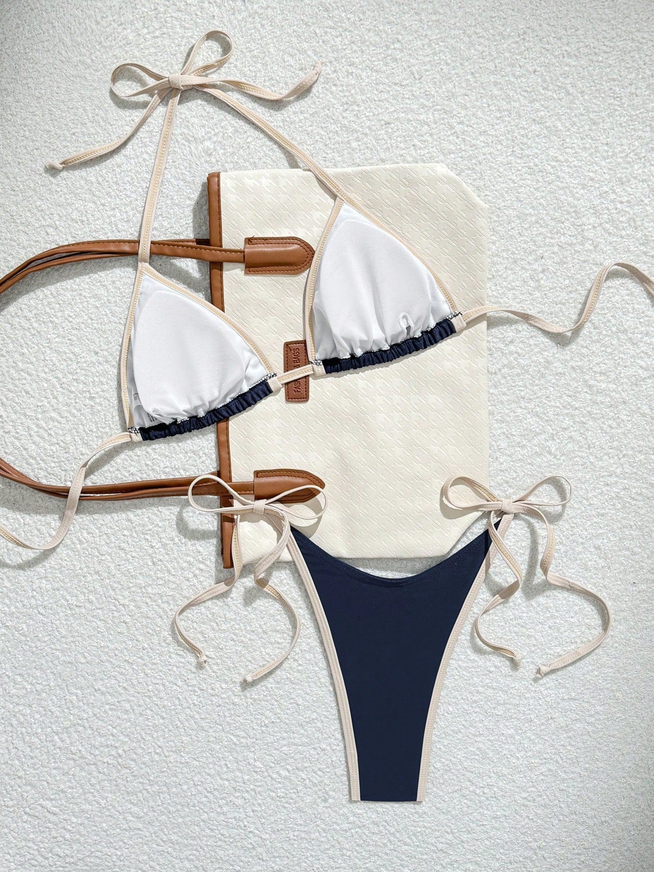 Women Bikini Set | Triangle halter with contrast trim
