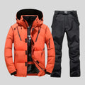 Waterproof Regular Fit Two Piece Ski Suit with Jacket and Trousers for Men