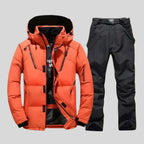 Waterproof Regular Fit Two Piece Ski Suit with Jacket and Trousers for Men