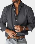 Crease Free Moisture Wicking Tailored Fit Long Sleeve Button Up Shirt for Men