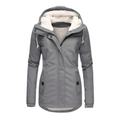 Water Repellent Hooded Slim Fit Parka Jacket with Sherpa Lining for Women