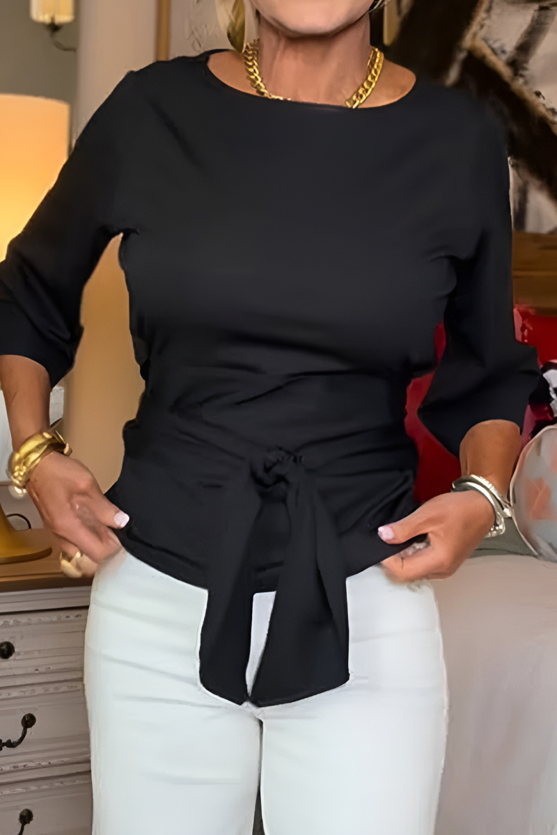 Bow Waist Tie Top for Women | Adjustable Fitted Style