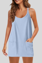Sleeveless Mini Dress for Women with Side Pockets