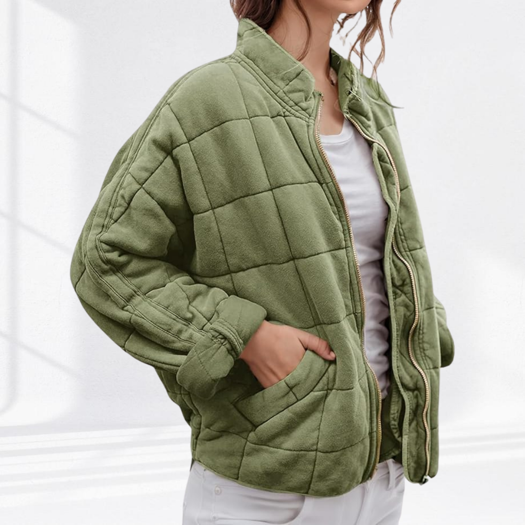 Quilted Lightweight Casual Jacket for Women | Wrinkle Resistant Machine Washable
