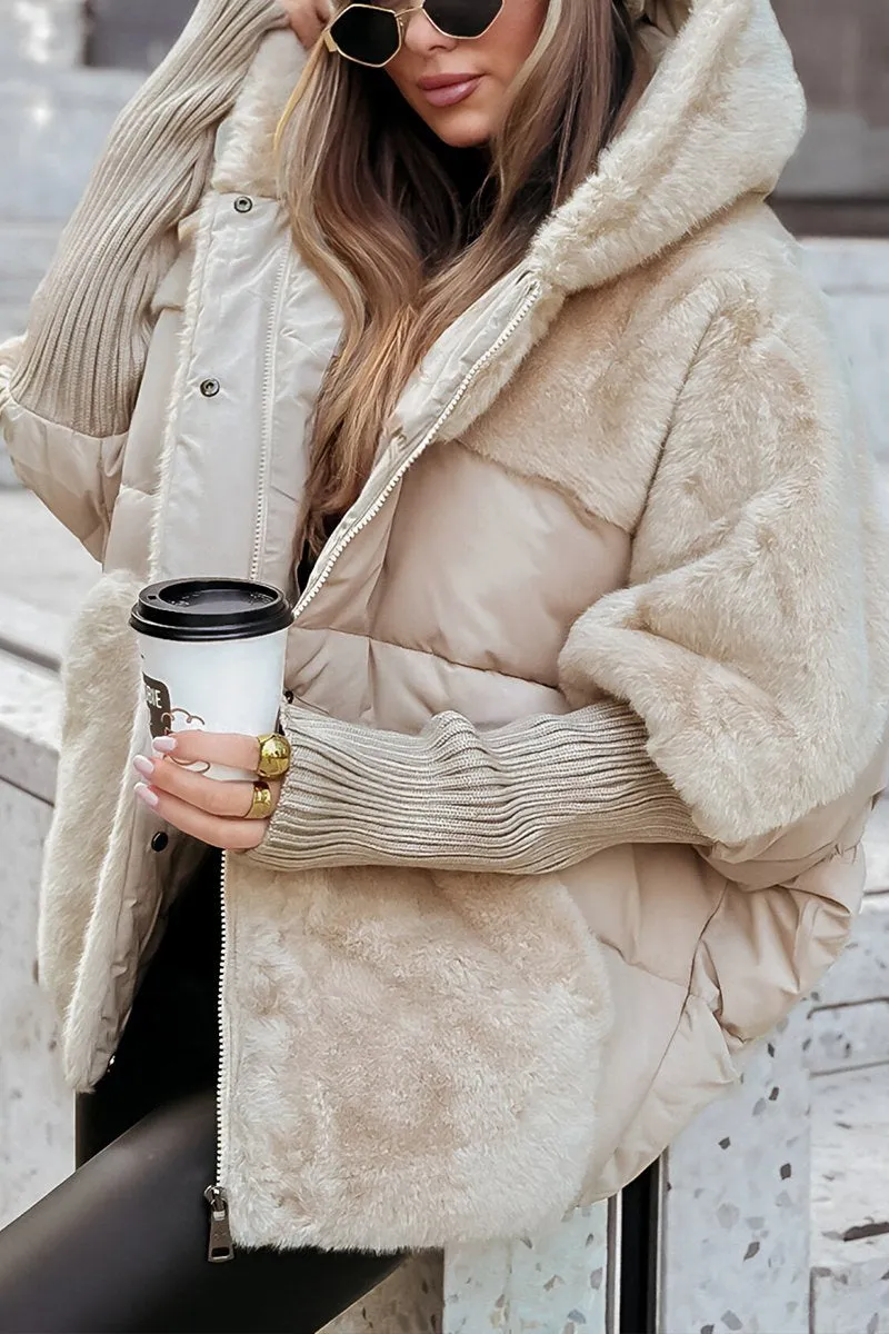 Plush Hooded Jacket for Women | Fleece Lined Winter Coat