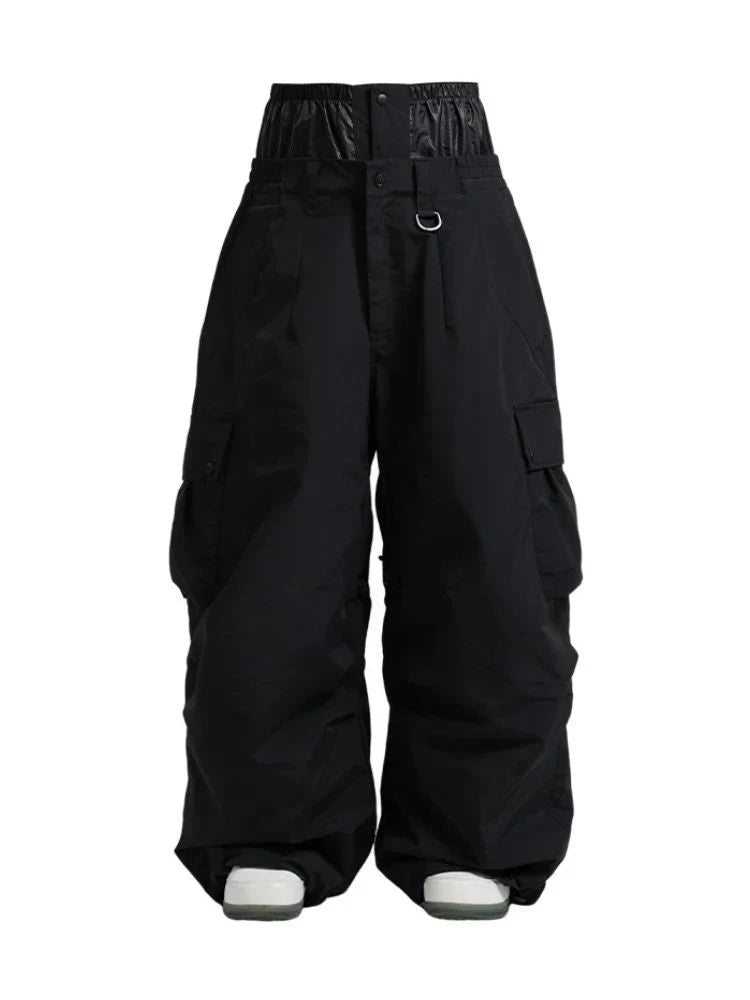 Baggy Wide Leg Cargo Snowboard Trousers for Men | Loose Fit Winter Sports Style