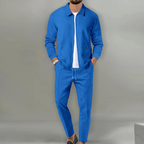Casual Cardigan Style Top Set with Coordinated Pieces for Men