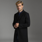 Grey Slim Fit Winter Coat for Men | Classic Formal Occasion Wear