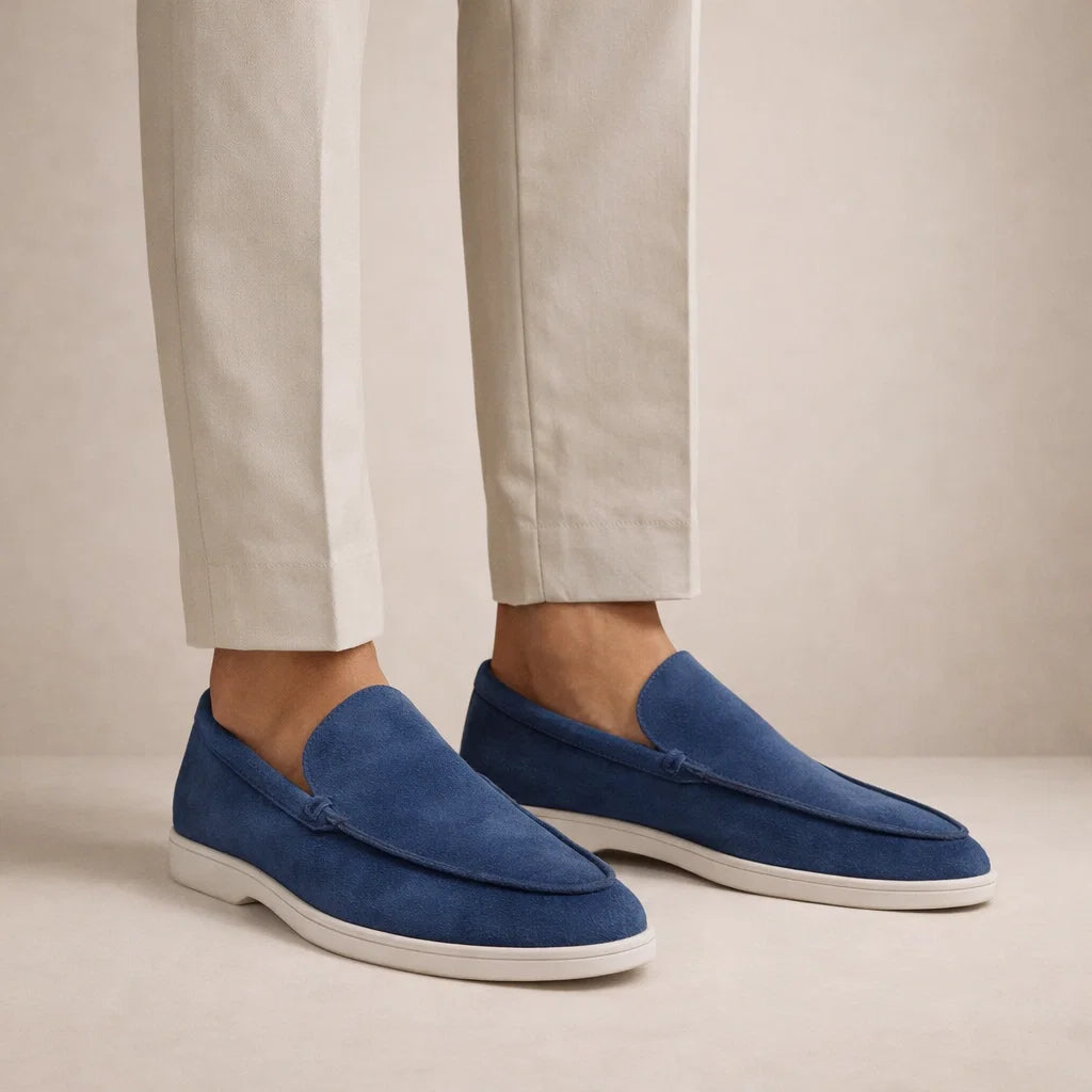 Leather Slip-On Loafers for Men Regular Fit Low Shaft