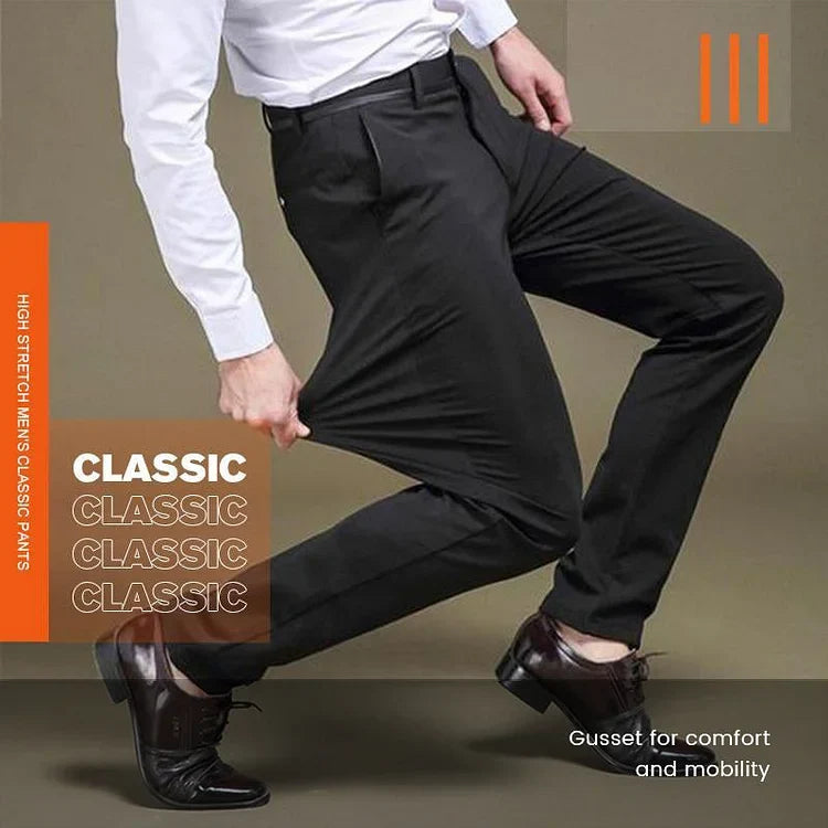 Stretch Loose Fit Trousers with Elastic Waist for Men | Work and Casual Wear