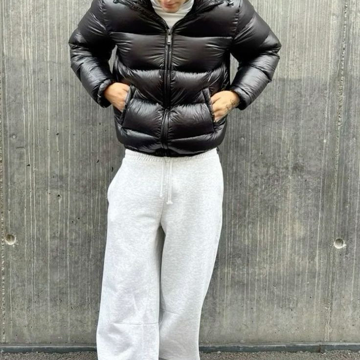 Glossy Quilted Sherpa Lined Hooded Puffer Jacket for Men | Outdoor Wear