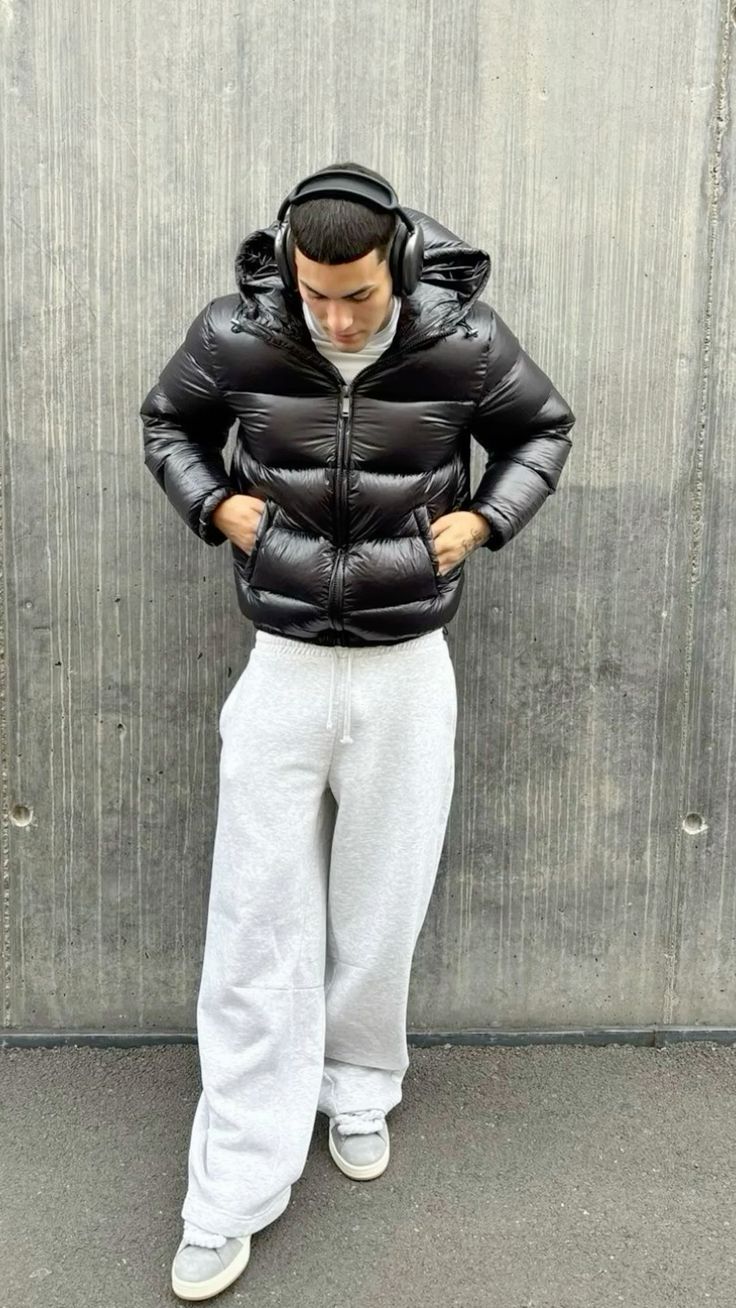 Men's Trendy Winter Jacket with Hood and High Collar